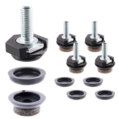 Produktbild von WAGNER Verstellfuß/Nivellierfuß 4tlg. Set - Ø 20 x M6 x 15 mm, QuickClick System Gleiteinsatz 20 mm Wollfilz - 15428199