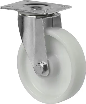 Produktbild von BS Rollen Transportrolle, Lenkrolle, Rad-Ø 125 mm, Tragf. 175 kg, Kunststoff , Bauhöhe 155 mm, Rollenlager