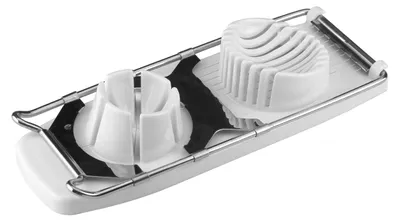 Eierschneider aus Kunststoff, Weiß/Silber, 27 x 11,6 x 4,5 cm