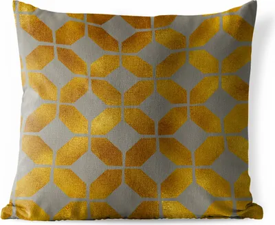 Produktbild von MuchoWow® Outdoor Kissen - Muster - Gold - Luxus - 45x45 cm - Wetterfest - Lounge Kissen - Fotokissen - Dekoratives Kissen