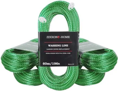 Immagine prodotto di Corda da stendibiancheria di ricambio, 60 m, verde chiaro, anima in acciaio