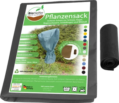 Produktbild von AMF Life Wintervlies+Bänder, für Pflanzen 1,5m x 3m - 80g/m² schwarz