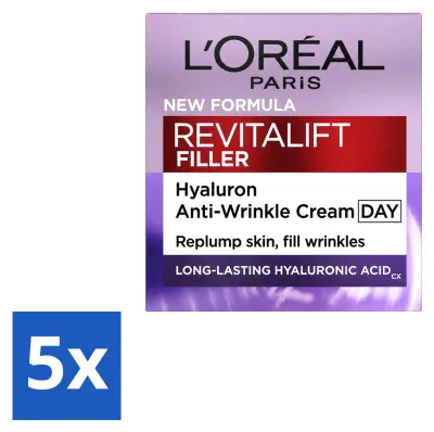 Imagen del producto de 5 x Crema de día antiarrugas Revitalift de L'Oréal Paris - 50 ml - Paquete ahorro - 5 unidades