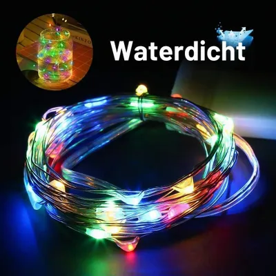 Obrázek produktu pro LED řetěz - Sada 12 kusů - Napájení na baterie - 2 metry - 20 LED diod - Měď - Barevný - Vánoční osvětlení do interiéru