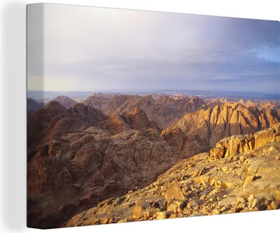 Obrázek produktu pro OneMillionCanvasses® - Obrazy na plátně - 140x90 cm, Pohled na horu Sinaj Egypt, Nástěnné umění tisk Nástěnná dekorace - Fotografie na plátně - Obraz na dřevěném rámu