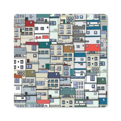 Produktbild von MuchoWow® Mauspad Mousepad Zentangle - Haus - Muster 20x20 cm - Mousepads - Maus Mat - Pad - Mausunterlage - Desk Mat - Bureauartikeln