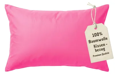 Produktbild von Kissenbezug 30x50 cm Pink | 100% Baumwolle | Atmungsaktive PREMIUM Kissenhülle mit verdecktem Reißverschluss
