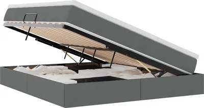 Immagine prodotto di Letto con contenitore e materasso Grigio scuro 180 x 200 cm