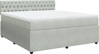Produktbild von vidaXL Boxspringbett mit Matratze Hellgrau 180x200 cm Samt