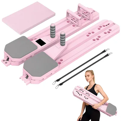 Obrázok produktu pre Multifunkčná pilatesová podložka, fitness tréner 8 v 1, nastaviteľný dizajn, ružová farba
