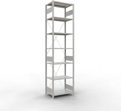 Produktbild von Schulte Fachbodenregal MULTIplus150 Stecksystem | Grundregal | HxBxT 300x75x50cm | 7 Ebenen | Fachlast 150kg | Lichtgrau