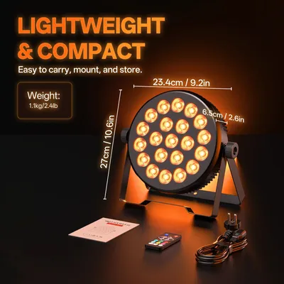 Produktbild von Starlight PAR-Scheinwerfer - Bühnenbeleuchtung - 21 x 8 W RGBW-LEDs - DMX - Lineares Dimmen - 2er-Pack - EU-Stecker