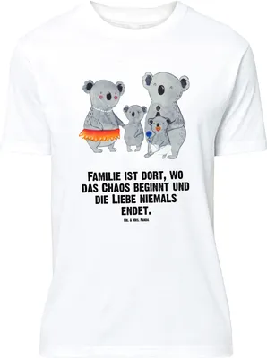 Produktbild von Mr. & Mrs. Panda Größe M T-Shirt Koala Familie - Weiß - Geschenk, Papa, Tshirt, Shirt, Family, mit Spruch, Muttertag, Kinder, Herren, Mama