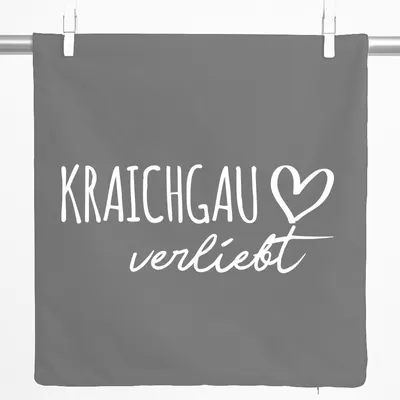 Produktbild von Huuraa Kissenbezug Kraichgau verliebt 40x40cm Steel Grey Baumwolle Dekokissenbezug Geschenkidee