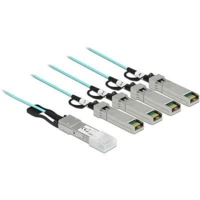 Produktbild von DeLOCK Aktives Optisches Kabel QSFP+ zu 4 x SFP+ 10 m, 10 m, SFP+, 4x SFP+, Männlich/Männlich