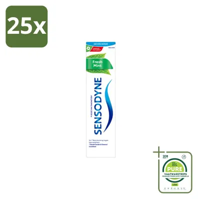 Productafbeelding van 25 x Sensodyne Fresh Mint tandpasta - 75 ml - Grote verpakking - 25 stuks