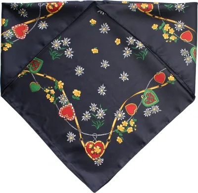 Produktbild von German Wear, Halstuch Trachtentuch mit Herzmuster nikituch 53x53cm dunkelblau