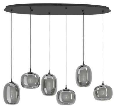 Productafbeelding van Zwarte hanglamp Larva met smoke glas