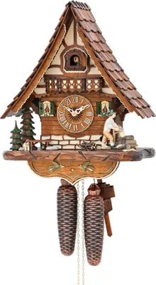 Produktbild von Cuco Clock Kuckucksuhr Schwarzwalduhr "Holzleben" 36 x 30 x 17cm Wanduhr aus Holz, 8 - Tage Werk, manuelle Nachtabschaltung