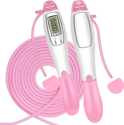 Produktbild von Gewichtetes Springseil mit Zaehler für Fitness, kabellos, seillose Modi, rutschfeste Griffe, verstellbares Seil für Maenner und Frauen