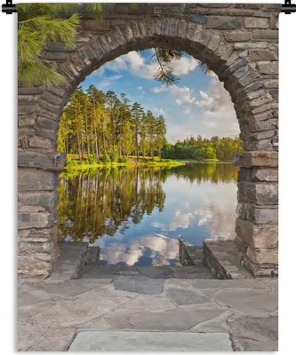 Produktbild von MuchoWow® Wandteppich Wandbehang Landschaft - Ausblick - Wasser 150x200 cm Tapisserie Dekoration Wandtuch - Wandaufhängung - Moderner