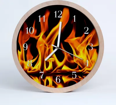 Produktbild von Holzuhr 20fi cm wanduhr - Feuer Natur