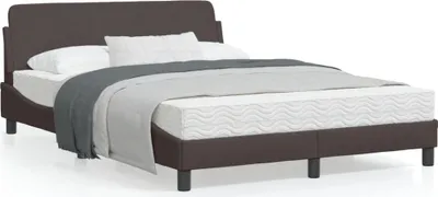 Produktbild von Bettgestell mit Kopfteil Dunkelbraun 120x200 cm Stoff 373148