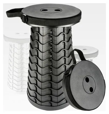 Produktbild von Teleskophocker Campinghocker Klapphocker Faltbar mit Tragegurt, Leicht und Stabil, Tragfähigkeit 397 Lbs./180 kg