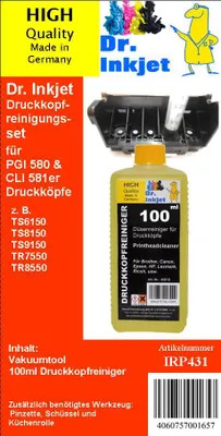 Produktbild von PGI580 / CLI581 Dr.Inkjet Druckkopfreinigungsset für die Canon Drucker mit den PGI580 und CLI581er bzw. baugleiche Druckerpatronen IRP431