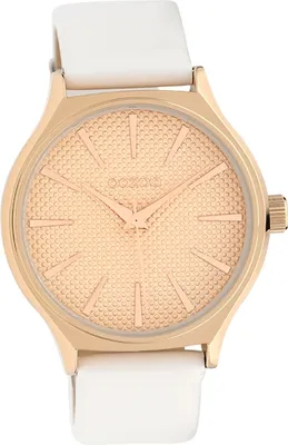 Produktbild von Oozoo Leder Damen Uhr Analog Quarzuhr Armband weiß Timepieces D2UOC10105