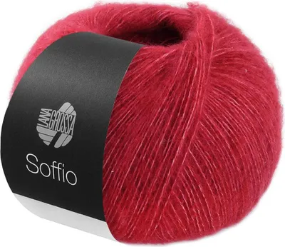 Produktbild von Lana Grossa SOFFIO 25 g flauschiges Lace-Garn aus Wolle mit Kaschmiranteil 215m Farbe 003 - Rot