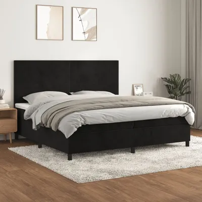Imagen del producto de Maison Exclusive: Base de cama con somier y colchón, color , 200x200 cm, tapizada en terciopelo