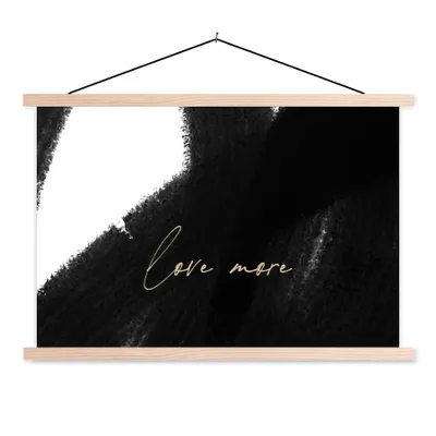 Produktbild von MuchoWow® Textilposter Text - Abstrakt - Liebe mehr - Zitate 60x40 cm mit holzfarbenen Rahmen - Bilder