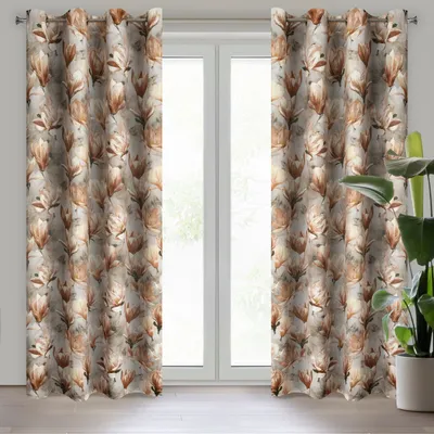 Zdjęcie produktu dla Zasłona LARI ciemnobeżowa 140x250 cm z oczkami