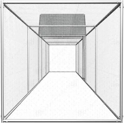 Imagen del producto de Jaula para gallinas – Jaula para aves de corral – Jaula para palomas – 9 x 1 x 1,5 metros – Acero galvanizado – Techo impermeable