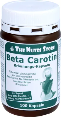 Immagine prodotto di The Nutri Store Beta-Carotene 8 mg Capsule abbronzanti, 100 Capsule