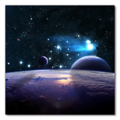 Produktbild von Wallario selbstklebende Möbelfolie/ Tischdecke für Innen und Außen, Größe: 100 x 100 cm - Planeten im Weltall