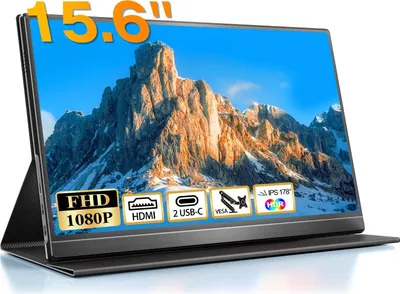 Produktbild von Portable Monitor, 15,6 Zoll Tragbarer Mobiler IPS Bildschirm, FHD 1920x1080 HDR USB C mit Type-C HDMI Anschluß, für Laptop/Handy/PC/Xbox/PS/Switch