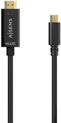 Produktbild von HDMI 4K Konverter Kabel Aisens A109-0624/ USB Typ-C Stecker - HDMI Stecker/ Bis zu 27W/ 1250Mbps/ 1.8m/ Schwarz