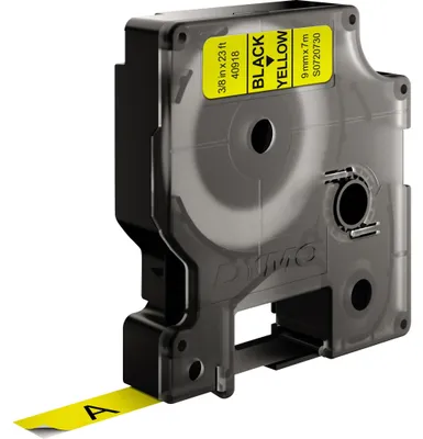Image de DYMO D1 Standard - Black on Yellow - 9mm ruban d'étiquette