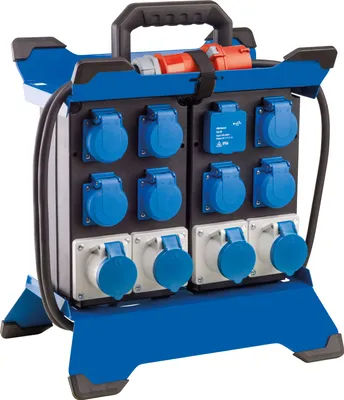 Produktbild von as-Schwabe Tragbarer Stromverteiler CEE 400V 16A auf 7x Schuko & 4x CEE IP44