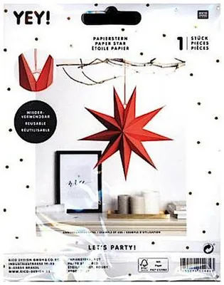 Obrázek produktu pro Skládací papírová hvězda 28 cm červená