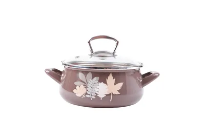 Image de Casserole avec couvercle Lístky (grise), 16 cm, 2 l