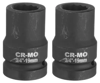 Imagen del producto de 2 llaves de impacto de 3/4 de pulgada, de 12 puntos y 19 mm, para reparación de automóviles