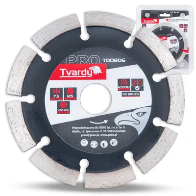 Obrázok produktu pre Segmentový diamantový kotúč na drážky 125 × 7,5 × 22,23mm, Tvardy
