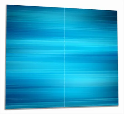 Produktbild von Wallario Herdabdeckplatte aus Glas, Größe 60 x 52 cm 2-teilig, Motiv Blau und schwarz gestreift - Abstraktes Streifenmuster