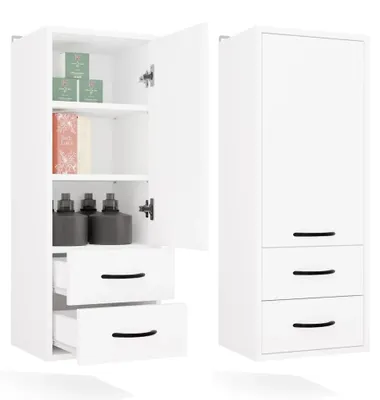 Immagine prodotto di Appendiabiti da bagno NINA W1D2S BIANCO 2 cassetti 3 ripiani