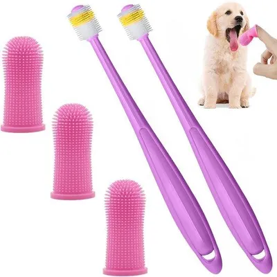 Immagine prodotto di Spazzolino per denti in silicone per animali domestici con pulizia a 360 gradi