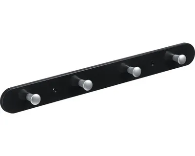 Produktbild von Hettich Garderobenleiste 4 Haken 38,0 x 4,0 x 0,8 cm schwarz