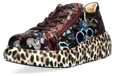 Produktbild von Laura Vita Damen Sneaker Plateausohle Leo-Muster Floral SODAO 02, Größe:37 EU, Farbe:Mehrfarbig